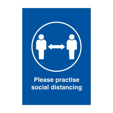 2mm Acrylic sign Please practise social distancing