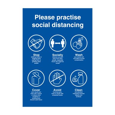 2mm Acrylic sign – Please practise social distancing