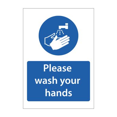 2mm Acrylic sign Please wash your hands