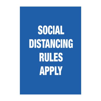 2mm Acrylic sign – Social distancing rules apply