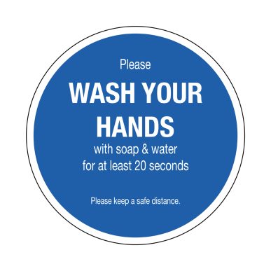 2mm Acrylic sign Wash your hands large
