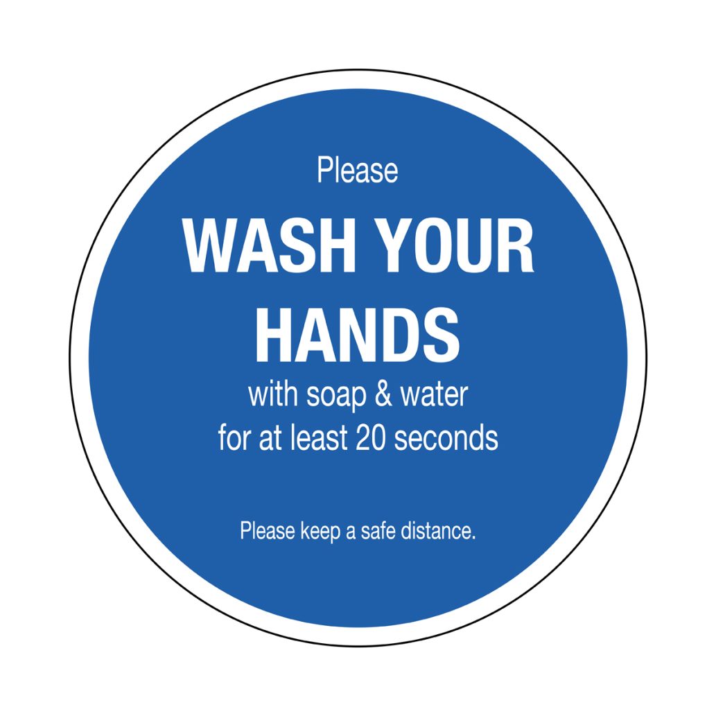 2mm Acrylic sign Wash your hands small