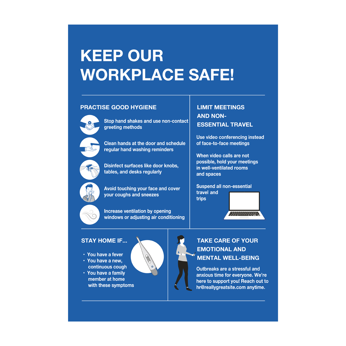 Keep Your Workplace Safe Information Sign A3 3mm Foamboard First