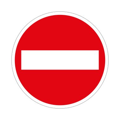 Adhesive Sticker No entry Red