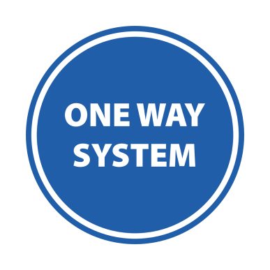 Adhesive Sticker One way system Blue