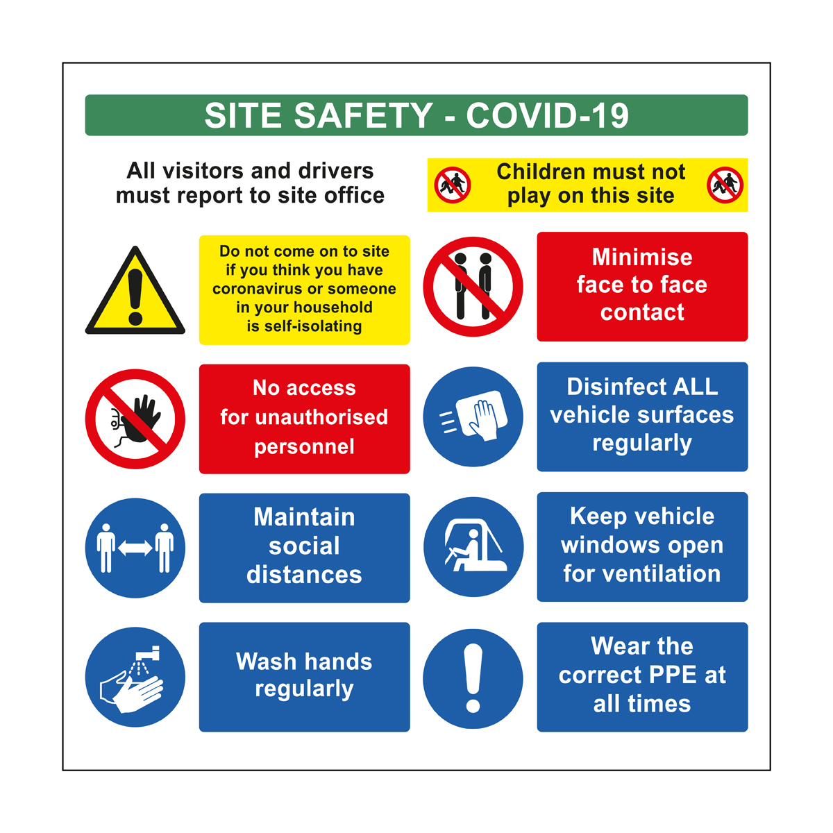 Covid19 Safety Guideline Signage Indoor 3mm Foamboard First