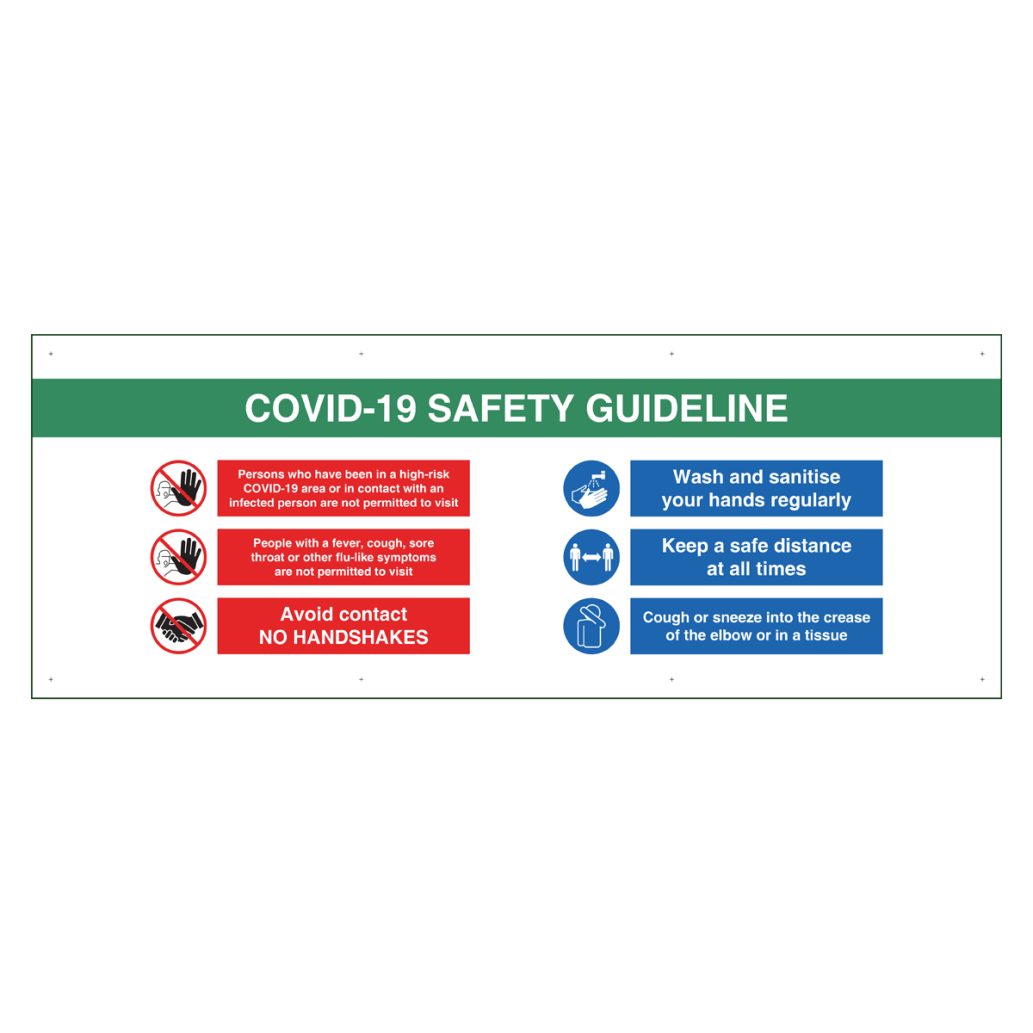 Outdoor Banner Covid19 Safety Guideline First Display Signs