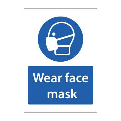 Wear face mask information sign